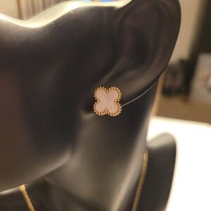 MOTHER OF PEARL AND CZ DIAMOND  TRIO JEWERLY SET